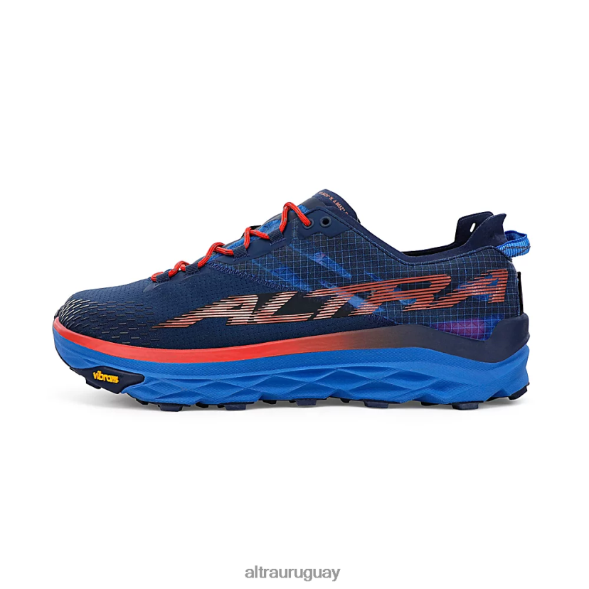 Mont Blanc 8B0NLP216 zapatos de trail hombres azul rojo Altra