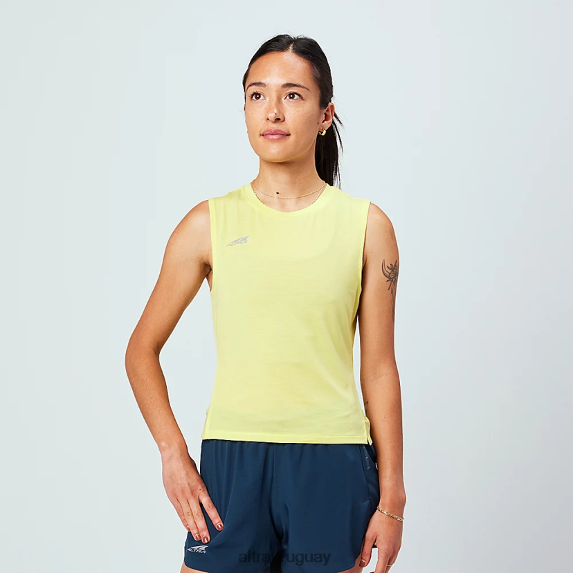 camiseta sin mangas de sendero 8B0NLP118 tapas mujer amarillo Altra