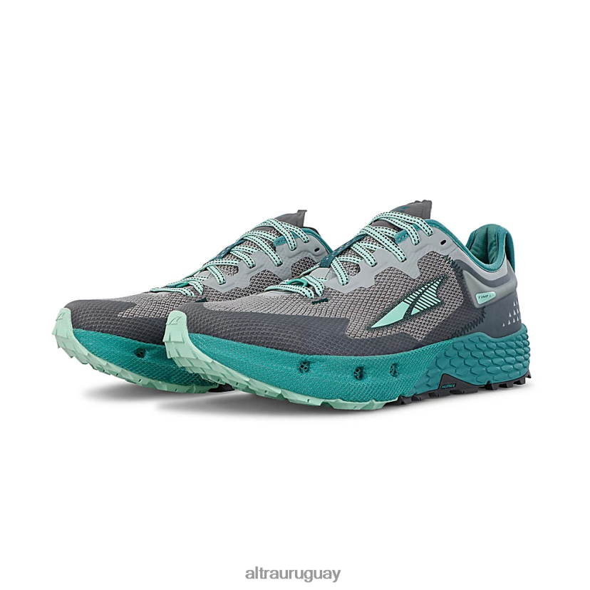 timón 4 8B0NLP25 zapatos de trail mujer gris/verde azulado Altra